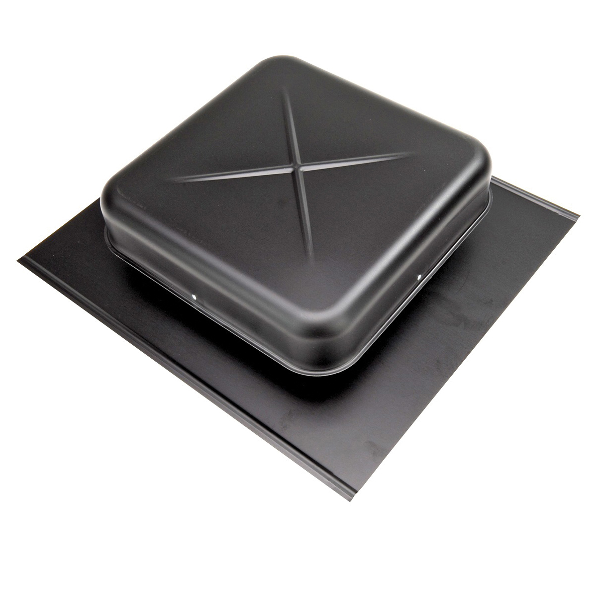 LomanCool 550B Static Roof Vent, 15-3/8 in OAW, 50 sq-in Net Free Ventilating Area, Aluminum, Black