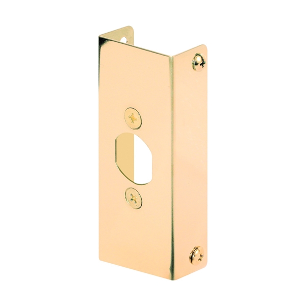 U 9567 Door Edge Reinforcer, 1-3/4 in Thick Door, Solid Brass, Brass, 4-1/2 in H, 1 in W
