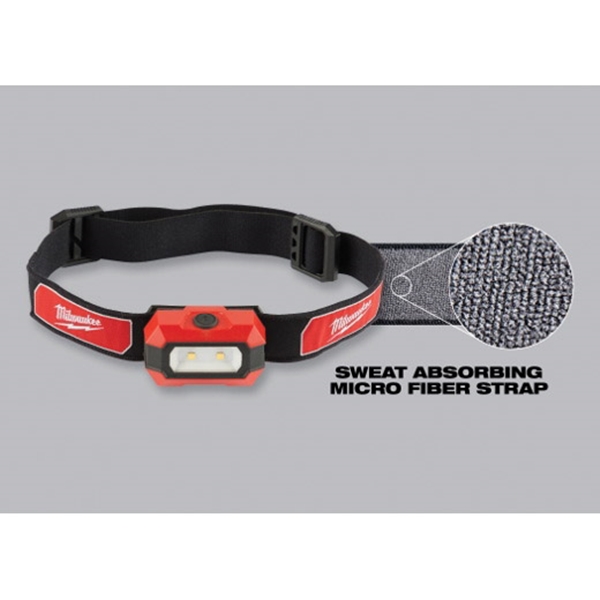 Milwaukee 2106 Headlamp, AAA Battery, Alkaline Battery, LED Lamp, 300 Lumens, 31 hr Run Time, Red - 2