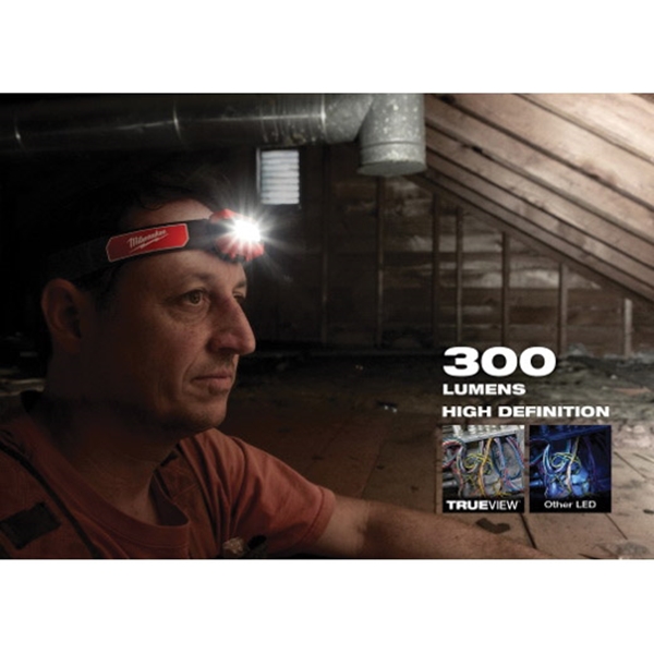 Milwaukee 2106 Headlamp, AAA Battery, Alkaline Battery, LED Lamp, 300 Lumens, 31 hr Run Time, Red - 3