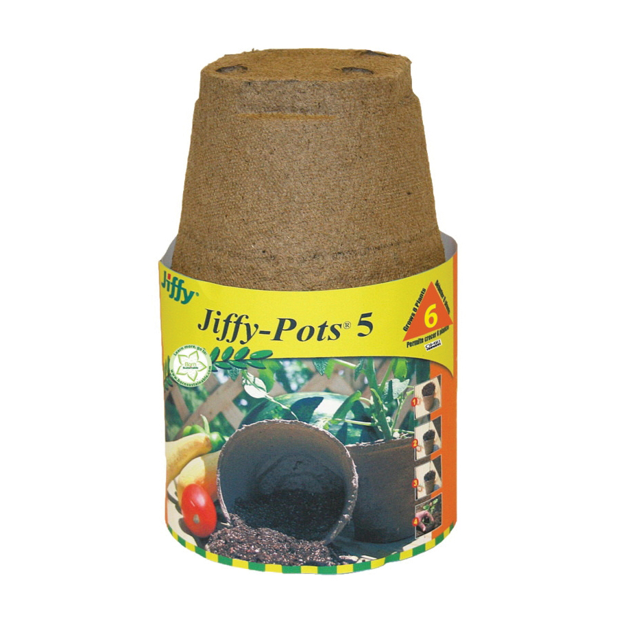 Jiffy JP506 Round Peat Pot, 6 PK