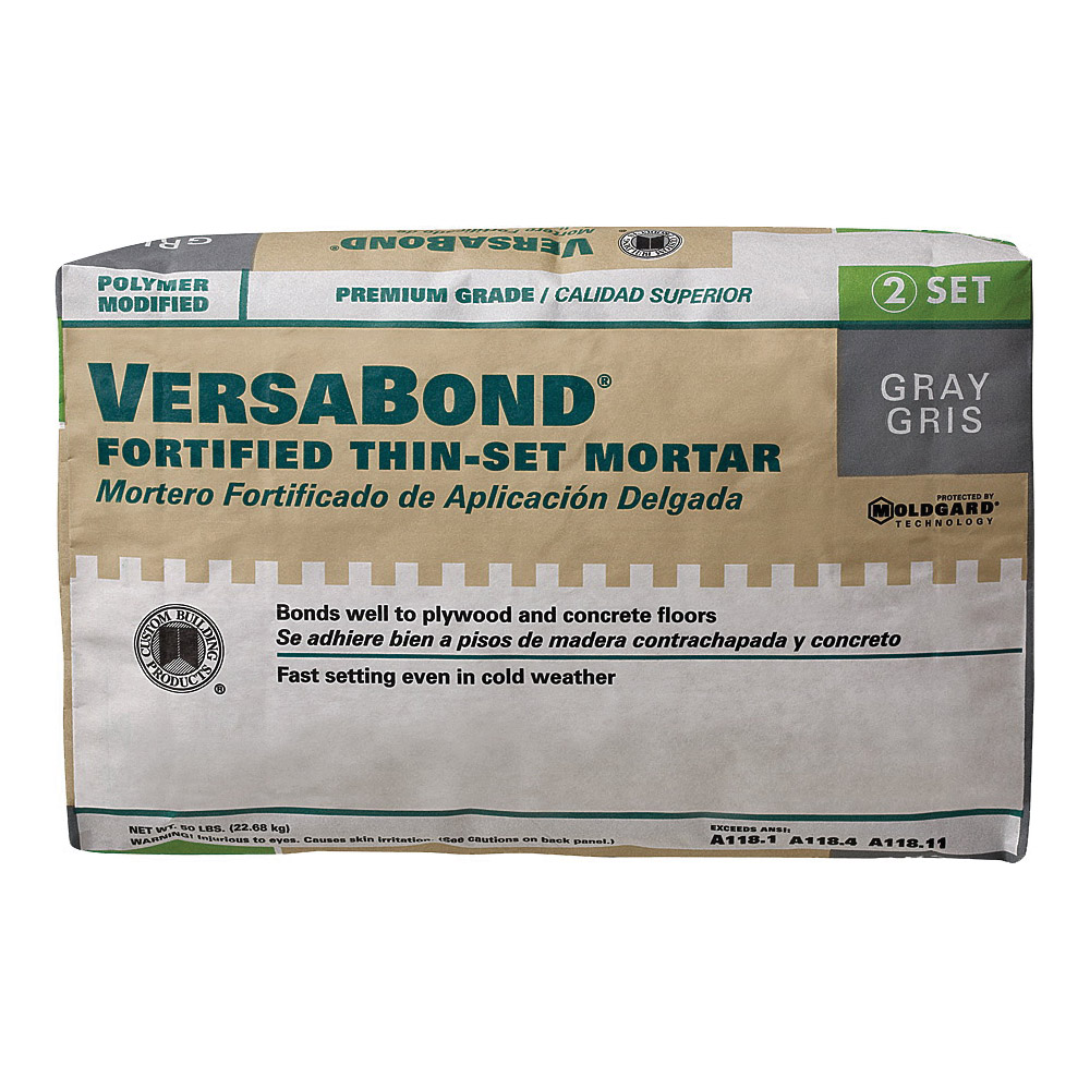 VersaBond Flex Series MTSG50 Thin-Set Mortar, Gray, Powder, 50 lb Bag