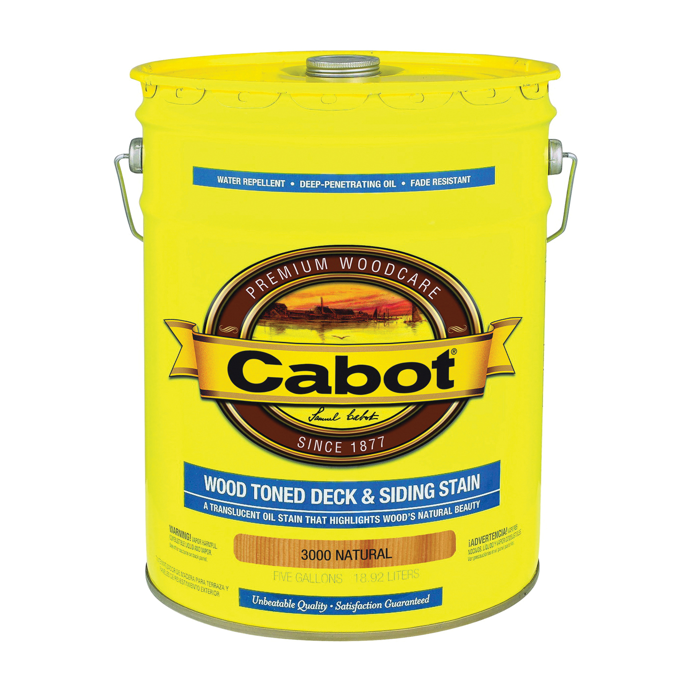 140.0003000.008 Deck and Siding Stain, Natural, Liquid, 5 gal