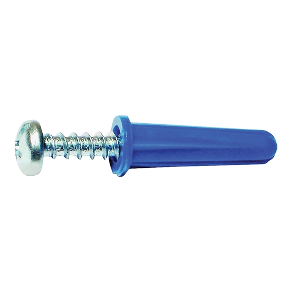 10410 Conical Anchor with Screw, #6-8 Thread, 3/4 in L, Plastic