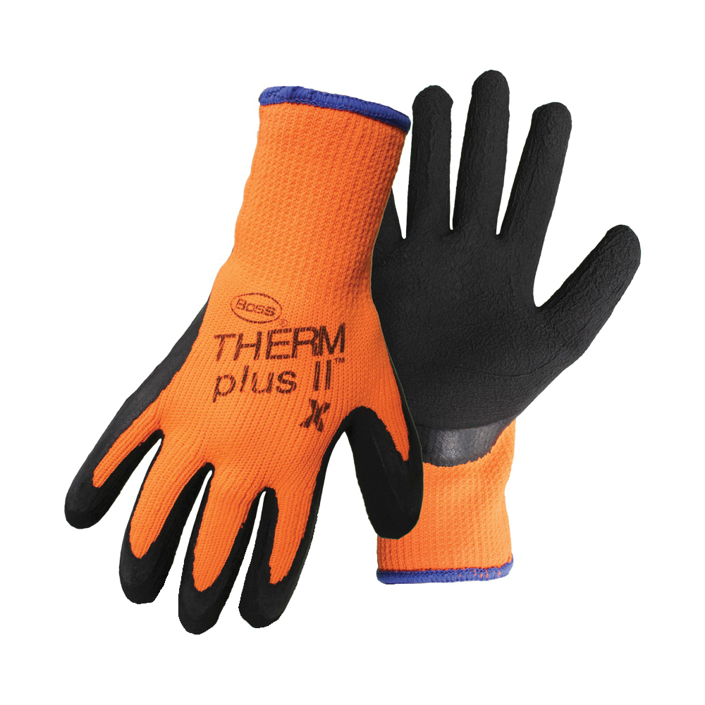 7843L Gloves, L, Knit Wrist Cuff, Orange