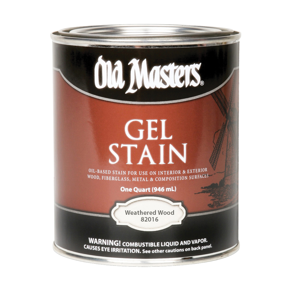 82004 Gel Stain, Weathered Wood, Liquid, 1 qt