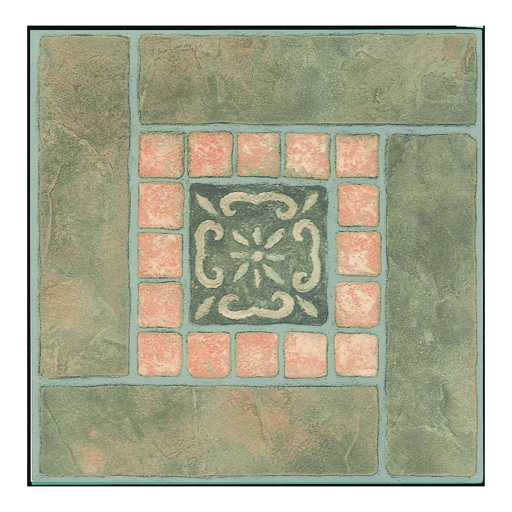 CL3267 Vinyl Floor Tile, 12 in L Tile, 12 in W Tile, Square Edge, Slate Inlay