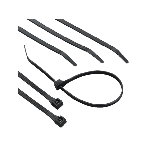 73273 Cable Tie, 0.27 in Max Bundle Dia, 6/6 Nylon, Black, 11 in L, 100/BAG