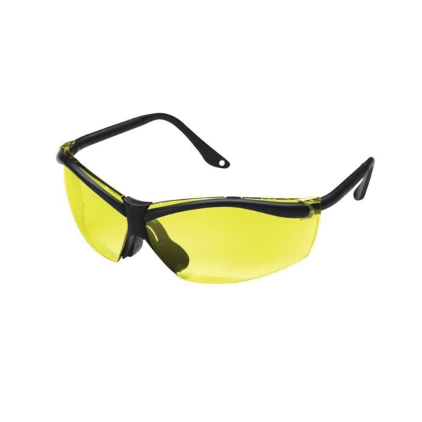 90966-WV12 Sport-Inspired Safety Eyewear, Anti-Scratch Lens, Semi-Rimless Frame, Black Frame