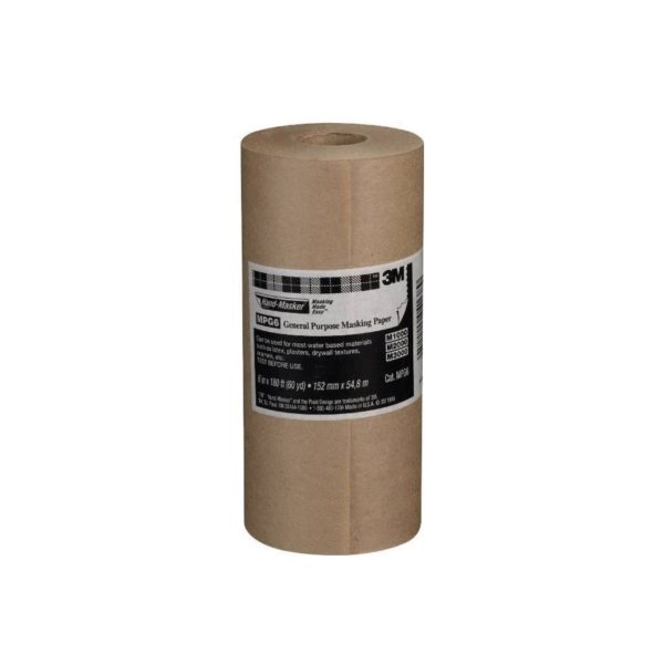3M MPG6 Masking Paper, 60 yd L, 6 in W