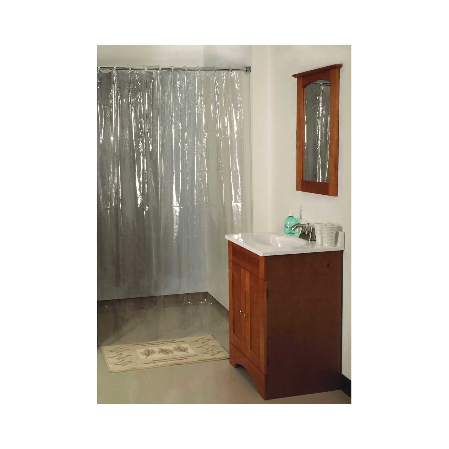 SD-MCP01-C3L Shower Curtain, Vinyl, Clear, Clear