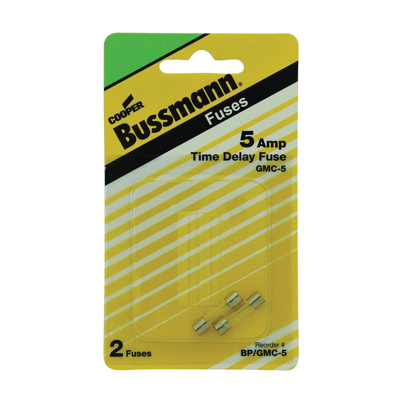 Bussmann BP/GMC-5 Time Delay Fuse, 5 A, 125 V, 10 kA Interrupt, Glass Body