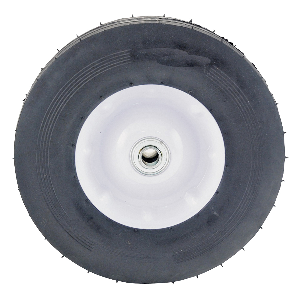 WB-436 Wheelbarrow Wheel, 400 x 6 in Tire, 14 in Dia Tire, Ribbed Tread, 3 in L Hub