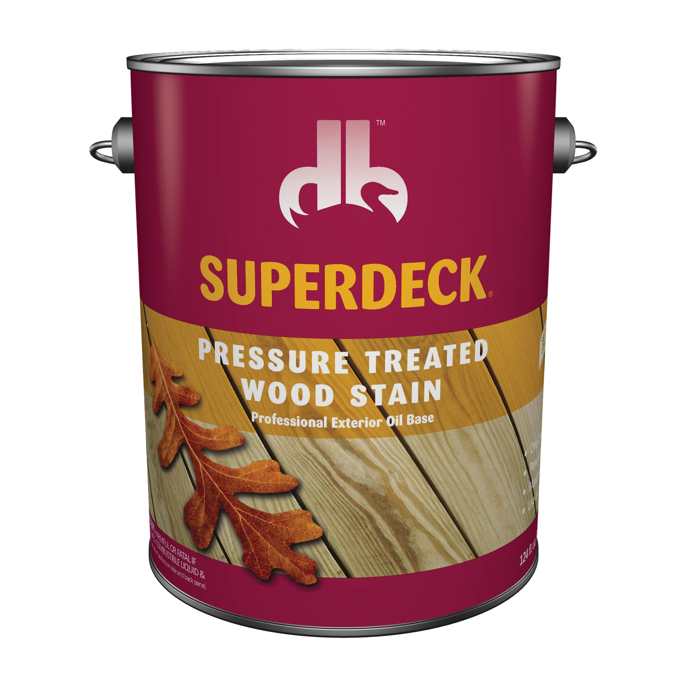 Duckback DPI020164-16 Pressure-Treated Wood Stain, Golden Oak, Liquid, 1 gal, Pail