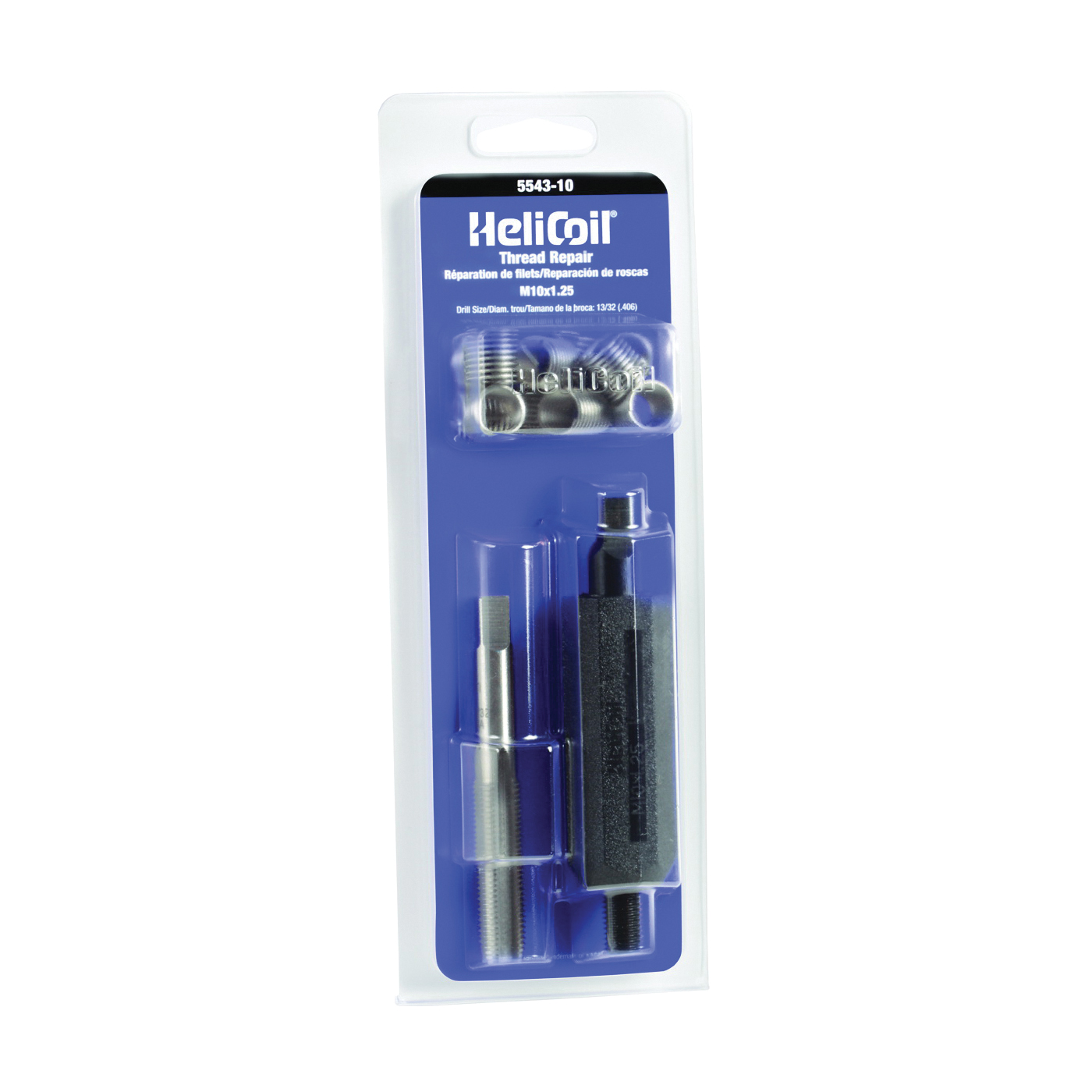 Heli-Coil 5543-10 Thread Repair Kit, 13/32 in, 15 mm L, Stainless Steel - 1