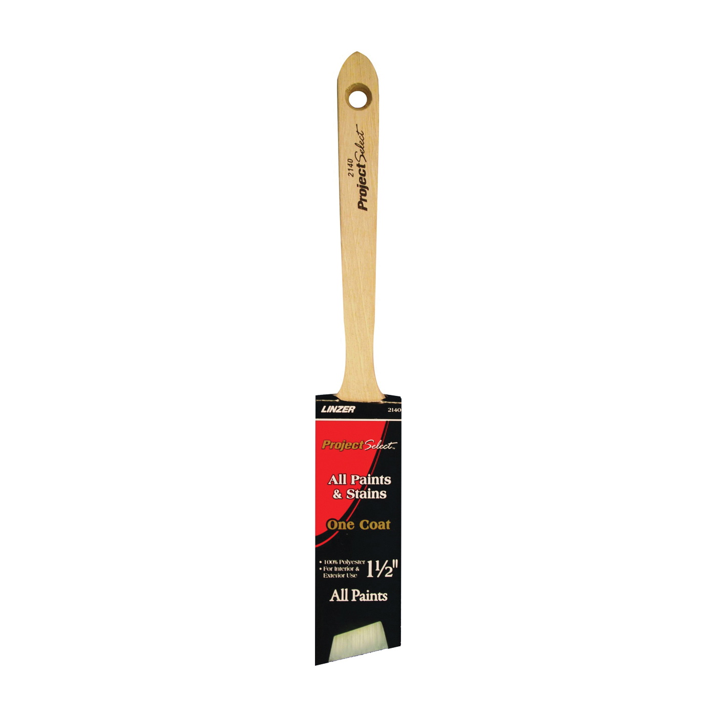 WC 2140-1.5 Paint Brush, 1-1/2 in W, 2-1/2 in L Bristle, Polyester Bristle, Sash Handle