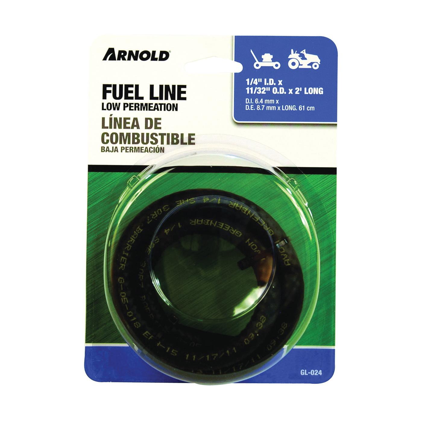 GL-024 Fuel Line, Low Permeation, Black, For: Walk Behind Mowers and Lawn Tractors