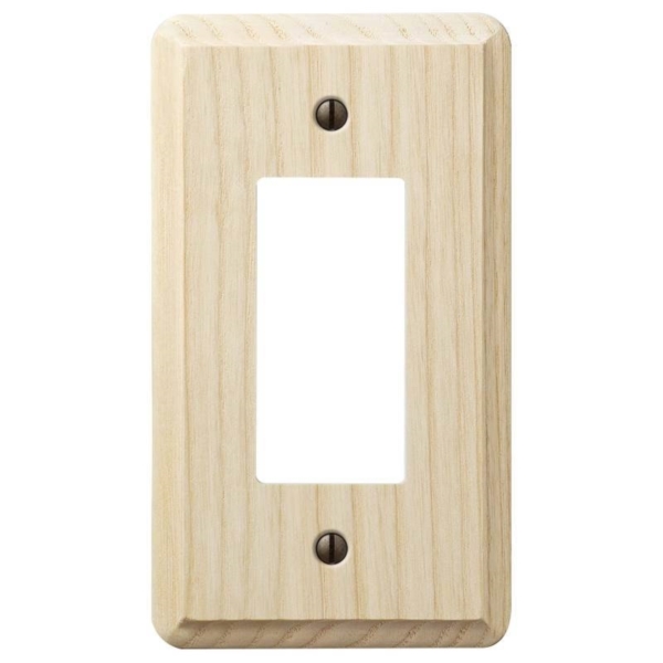 Contemporary 401R Wallplate, 5-1/4 in L, 3 in W, 1 -Gang, Ash Wood