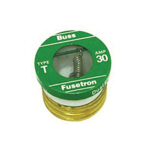 T-30 Plug Fuse, 30 A, 125 V, 10 kA Interrupt, Plastic Body, Low Voltage, Time Delay Fuse