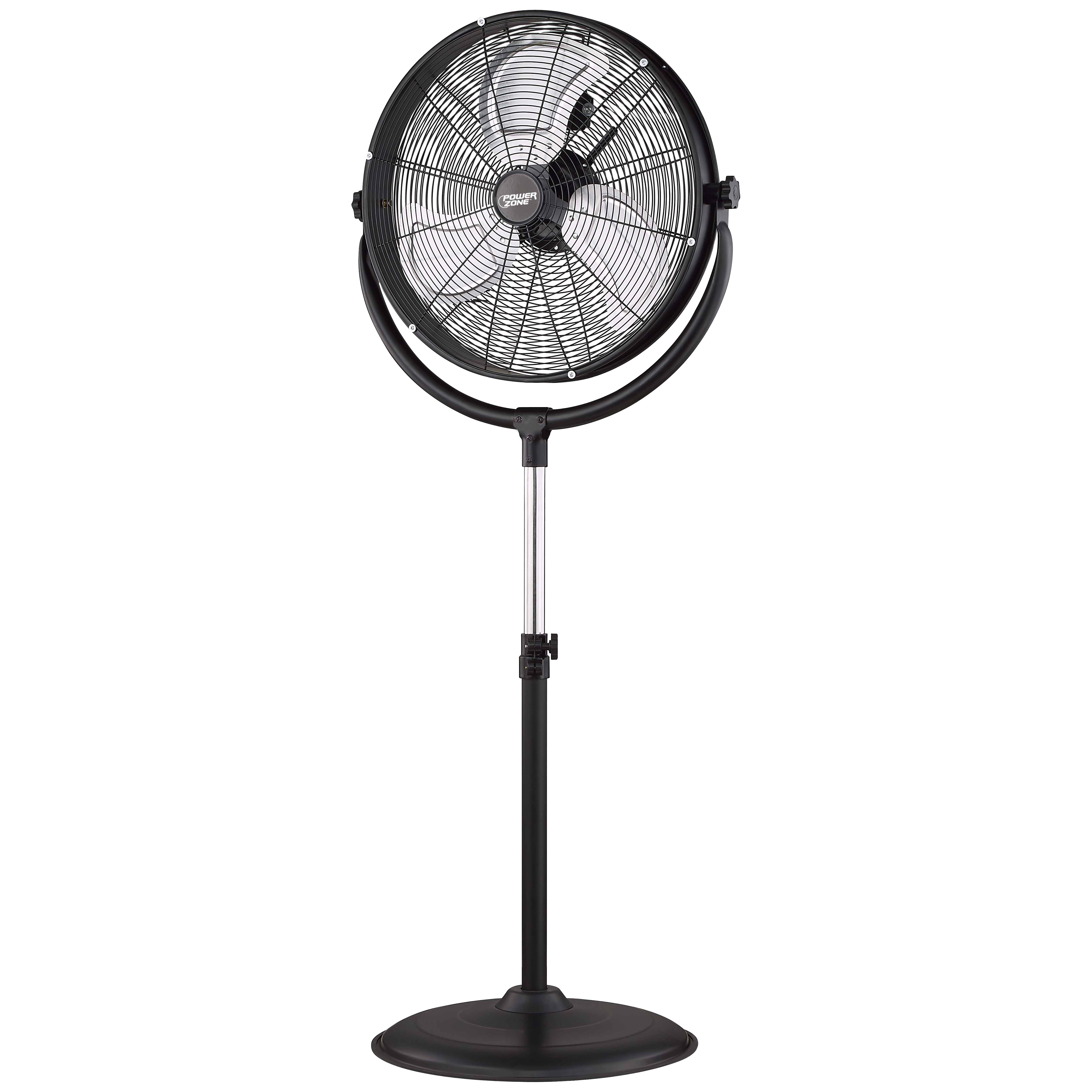 FES50-T5 High-Velocity Pedestal Stand Fan, 120 V, 1.25 A, 20 in Dia Blade, 3-Blade, Metal Blade, Black