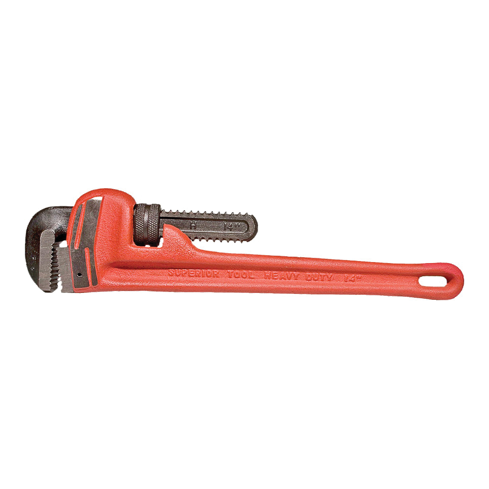 PRO-LINE Series 02814 Pipe Wrench, 2 in Jaw, 14 in L, Straight Jaw, Iron, Epoxy-Coated, Ergonomic Handle