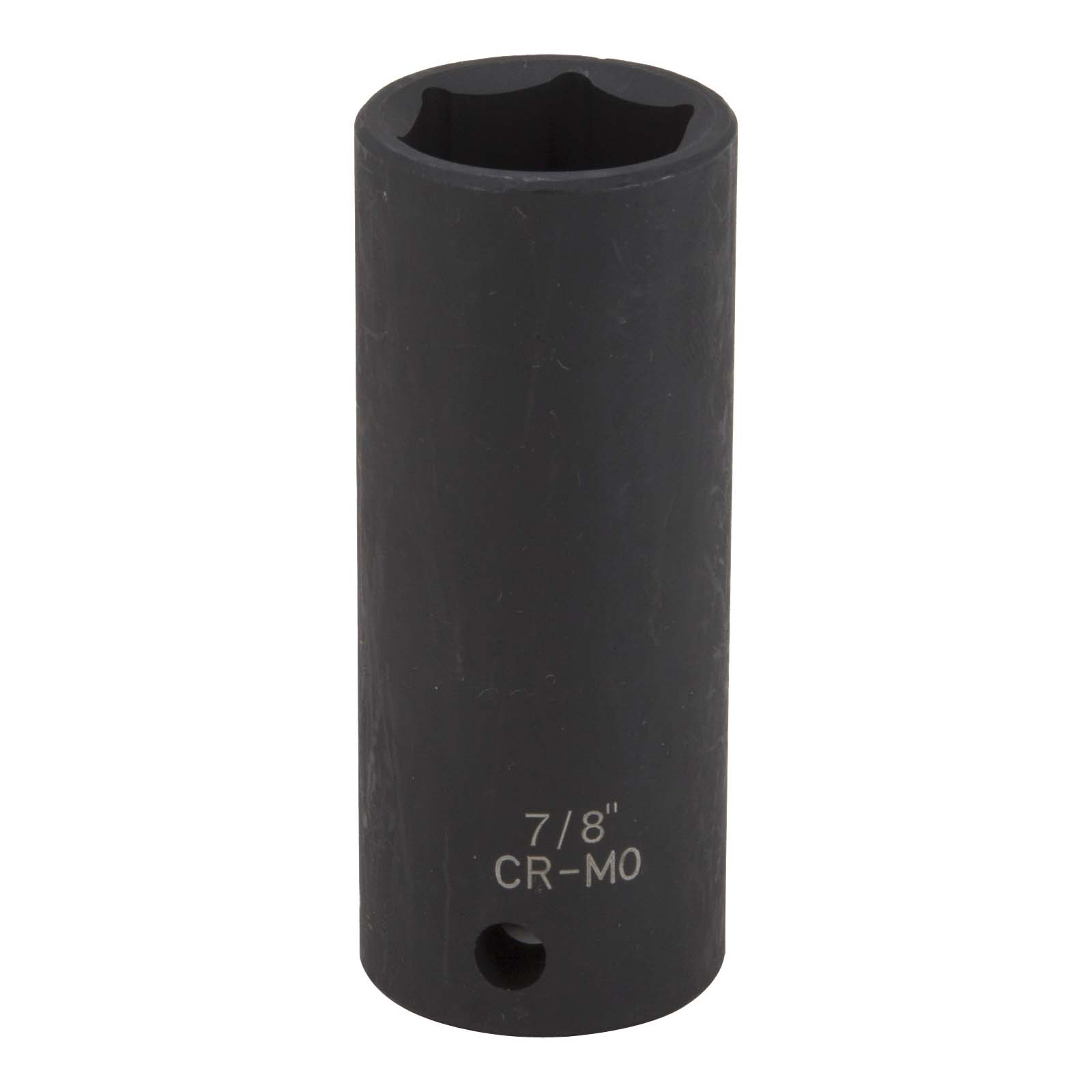 MT6580178 Deep Impact Socket, 7/8 in Socket, 1/2 in Drive, Deep Drive, 6-Point, Chrome Molybdenum Steel