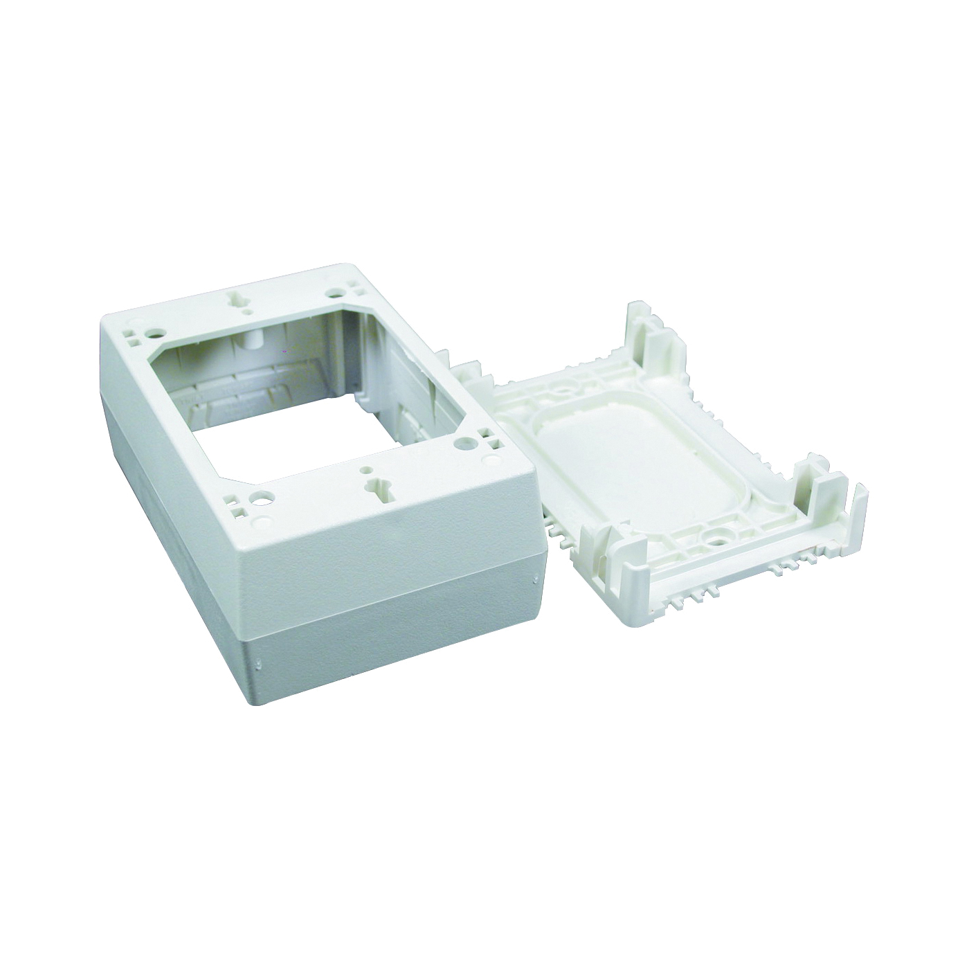 NM NM35 Outlet Box, 0 -Knockout, Plastic, Ivory, Wall Mounting