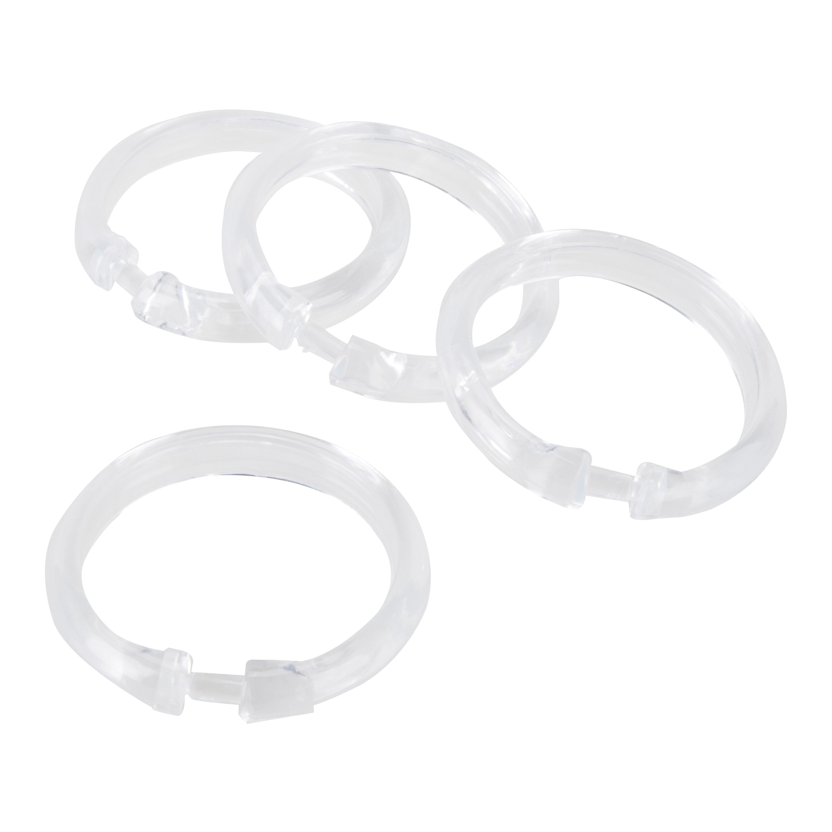 SD-ORING-C3L Shower Curtain Ring, Plastic, Clear, 1 cm W, 2-1/2 in H