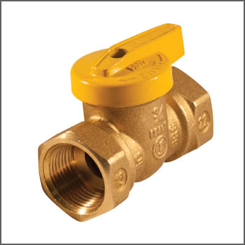 aqua-dynamic 1110-524 Gas Ball Valve, 3/4 in Connection, FIP, 100 psi Pressure, Lever Actuator, Brass Body