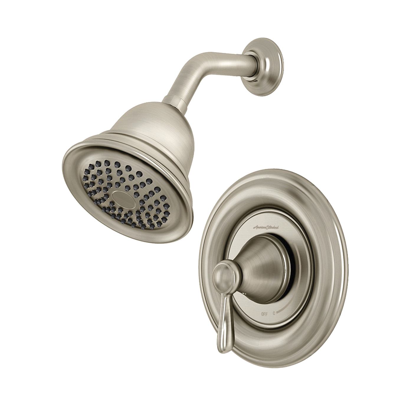 7262S Showerhead and Valve, 2 gpm, Brass, Brushed Nickel, Lever Handle