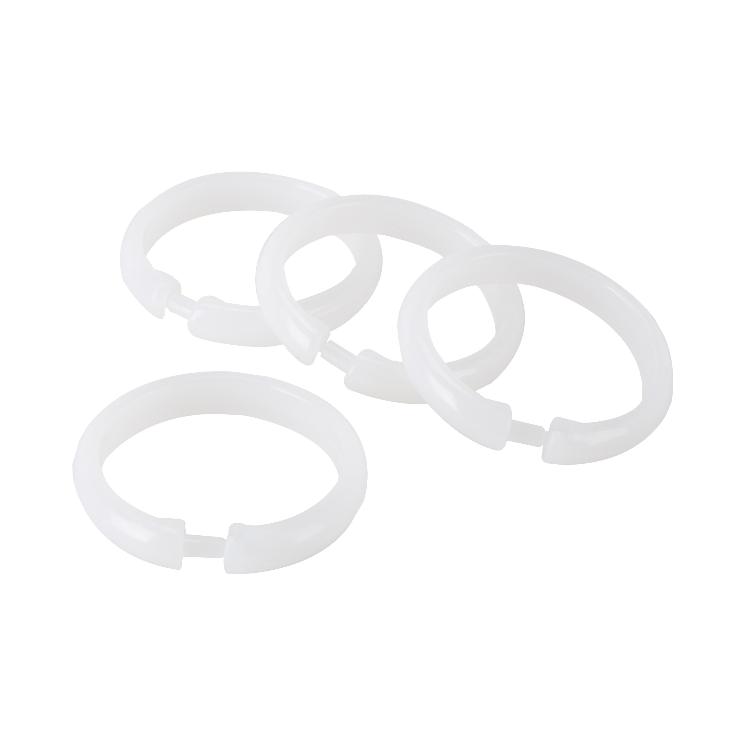 SD-ORING-F3L Shower Curtain Ring, Plastic, Frosted, 1 cm W, 2-3/8 in H