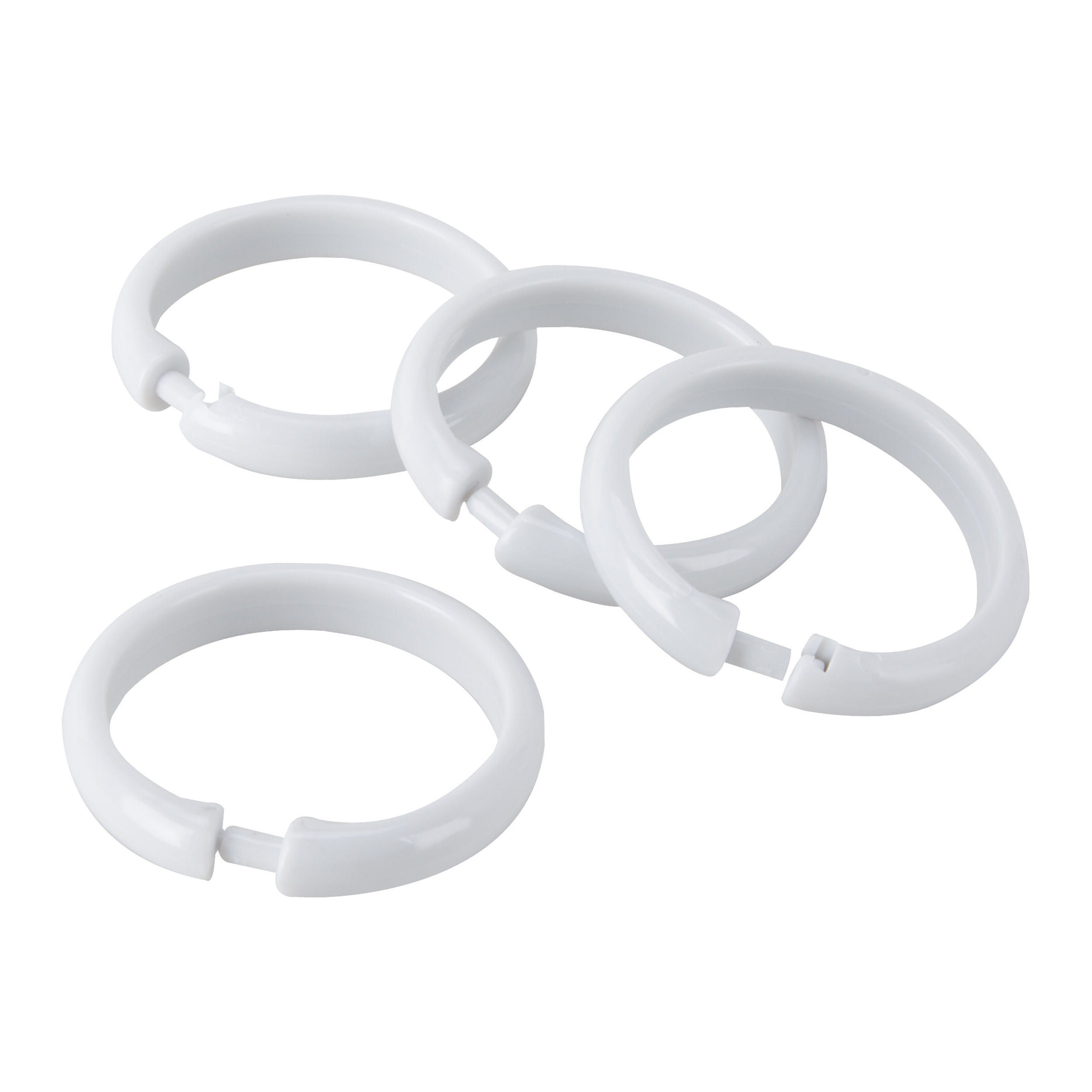 SD-ORING-W3L Shower Curtain Ring, Plastic, white, 1 cm W, 2-3/8 in H