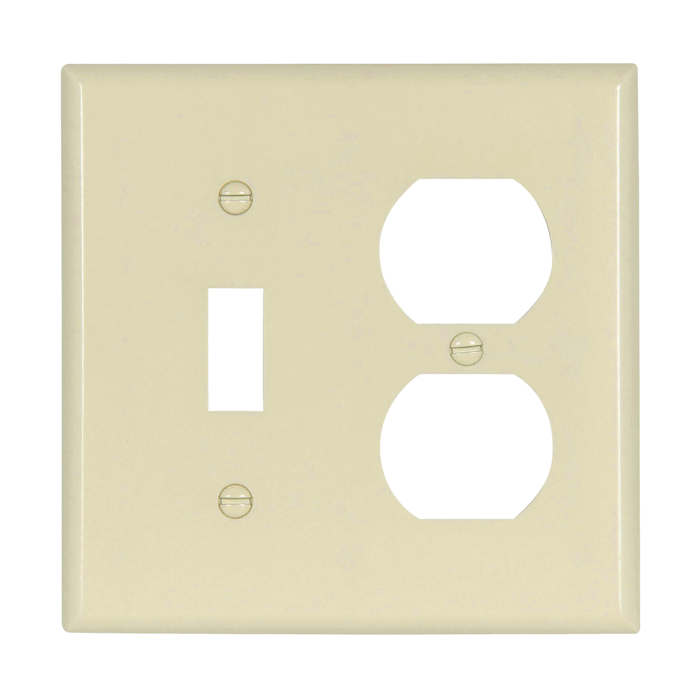 2138LA-BOX Combination Wallplate, 4-1/2 in L, 4-9/16 in W, 2 -Gang, Thermoset, Light Almond