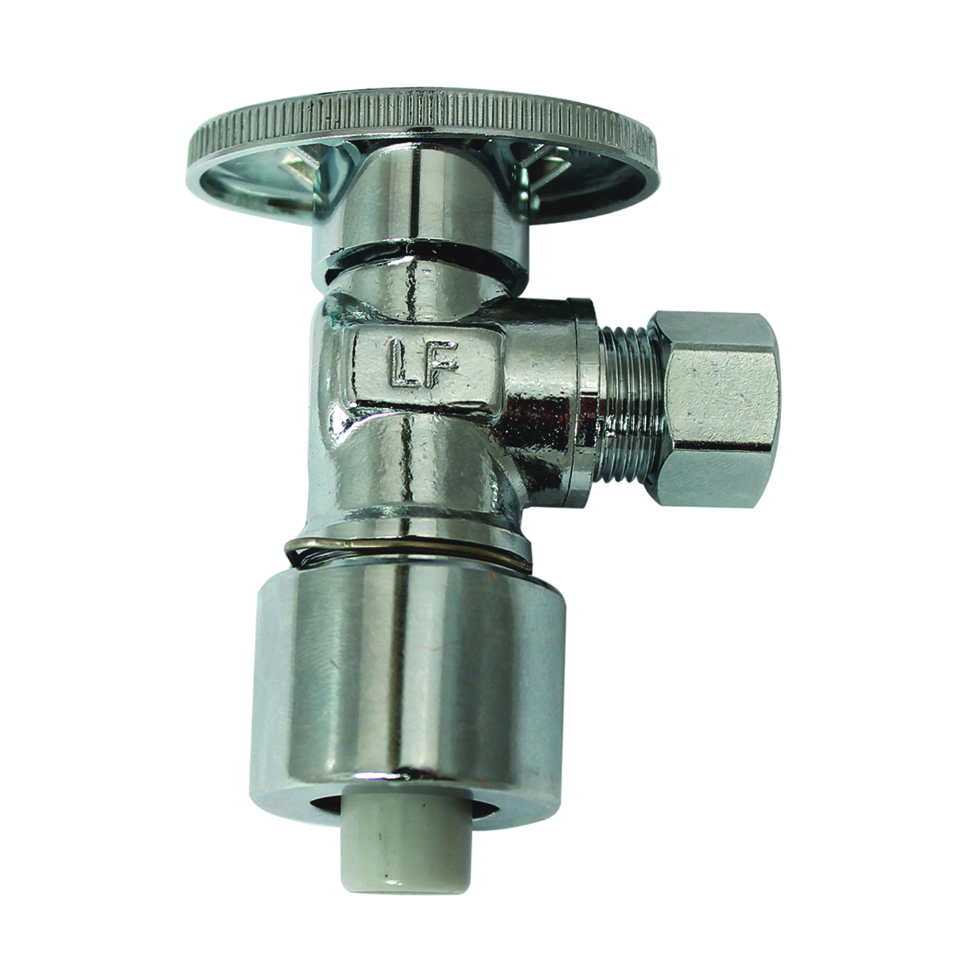 PP2622POLF Stop Valve, 5/8 x 3/8 in OD Connection, Push Fit x Compression, Brass Body