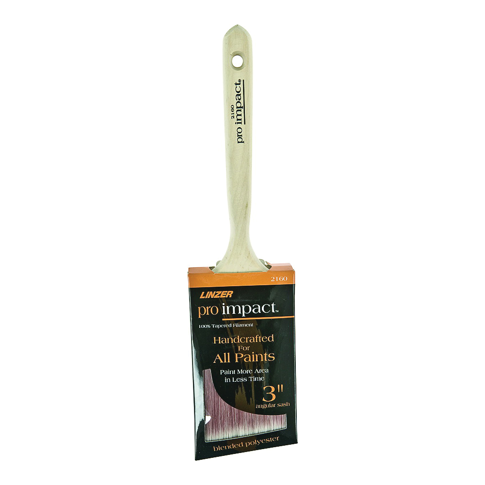 Linzer WC 2160-3 Paint Brush, 3 in W, 3-1/4 in L Bristle, Polyester Bristle, Sash Handle
