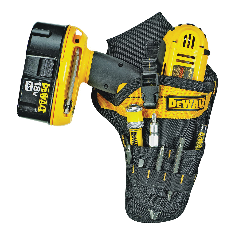 CLC DG5120 Drill Holster, 9-Pocket, Ballistic Poly Fabric, Black/Yellow, 7-1/4 in W, 13-3/4 in H, 2-1/4 in D - 2