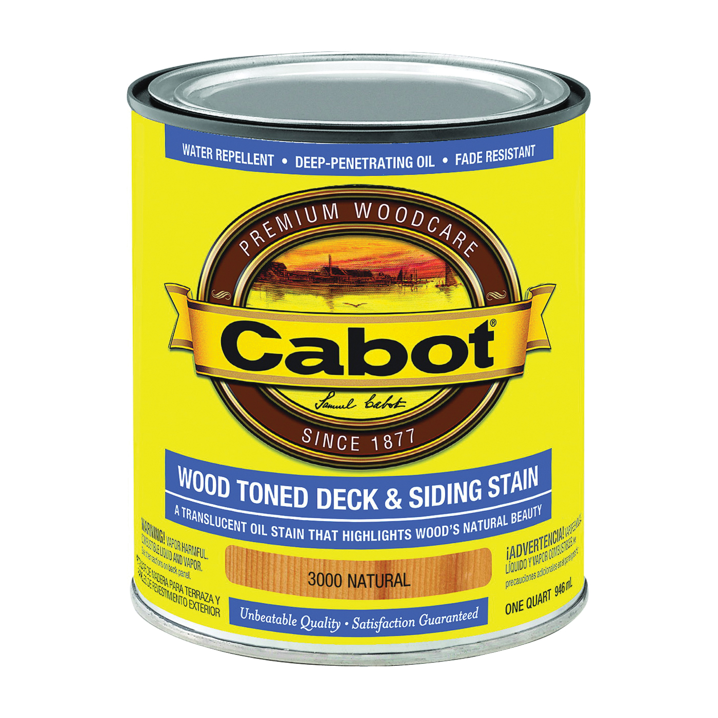140.0003000.005 Deck and Siding Stain, Natural, Liquid, 1 qt, Can