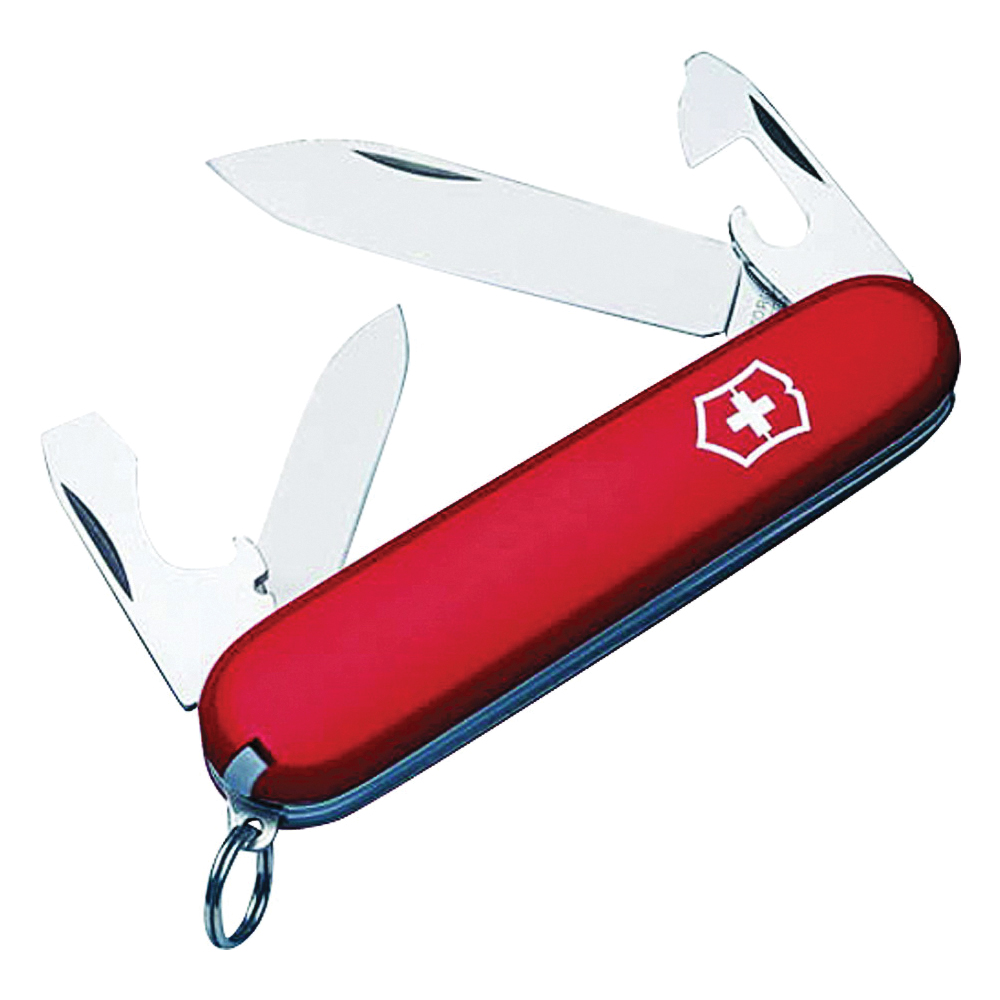 0.2503-033-X1 Multi-Tool Knife, Stainless Steel Blade, 7-Blade, Red Handle
