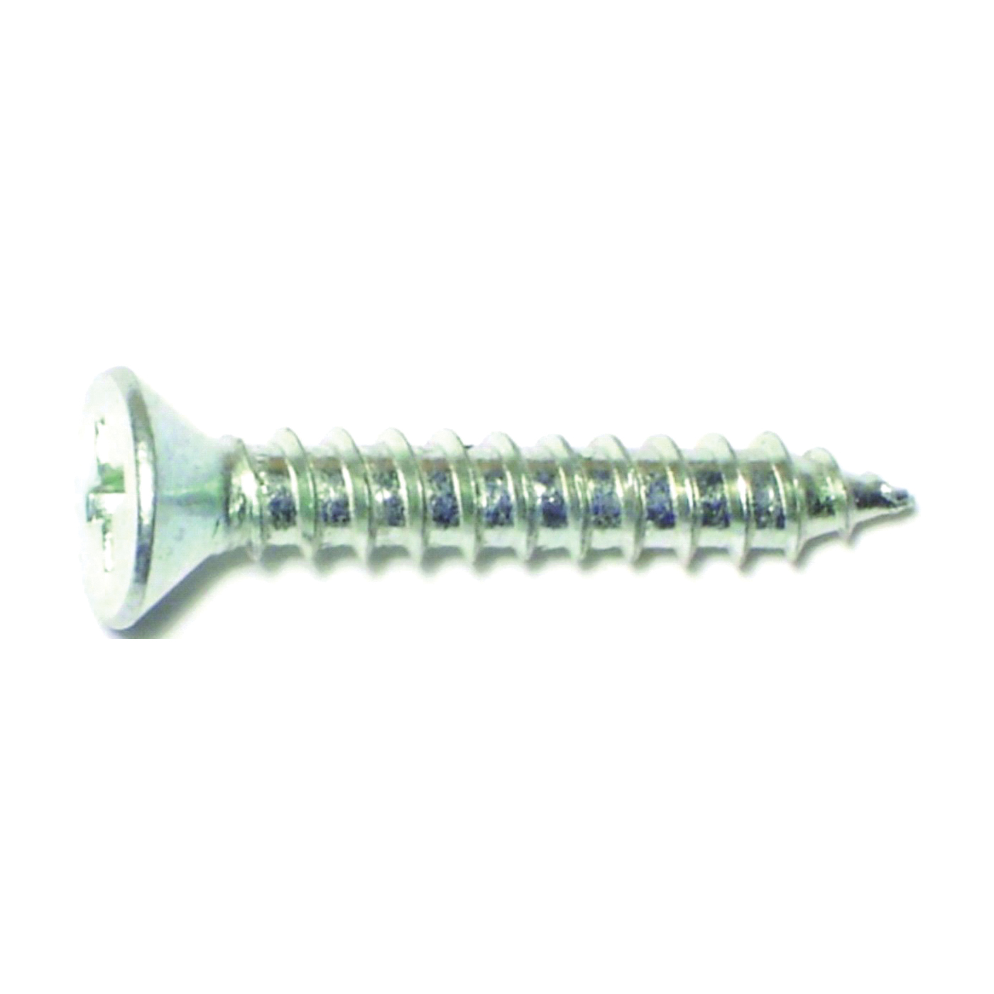 02556 Series Screw, 100 PK, #8 Thread, 1 in L, Coarse Thread, Flat Head, Phillips Drive, Sharp Point