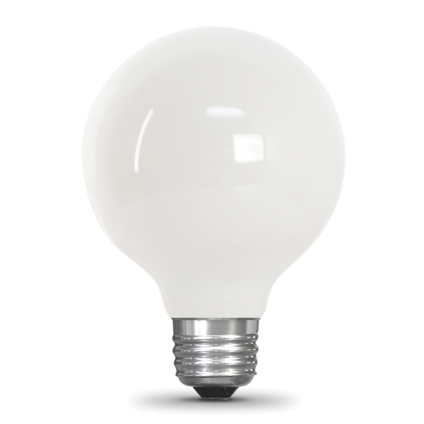 BPG2560W/927CA/FIL LED Bulb, Globe, G25 Lamp, 60 W Equivalent, E26 Lamp Base, Dimmable, White
