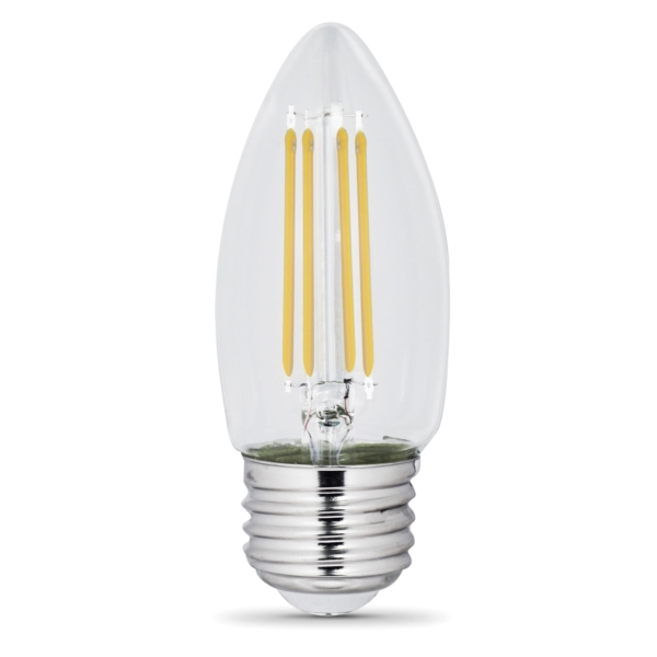 BPETC60/927CA/FIL/2 LED Bulb, Decorative, B10 Lamp, 60 W Equivalent, E26 Lamp Base, Dimmable