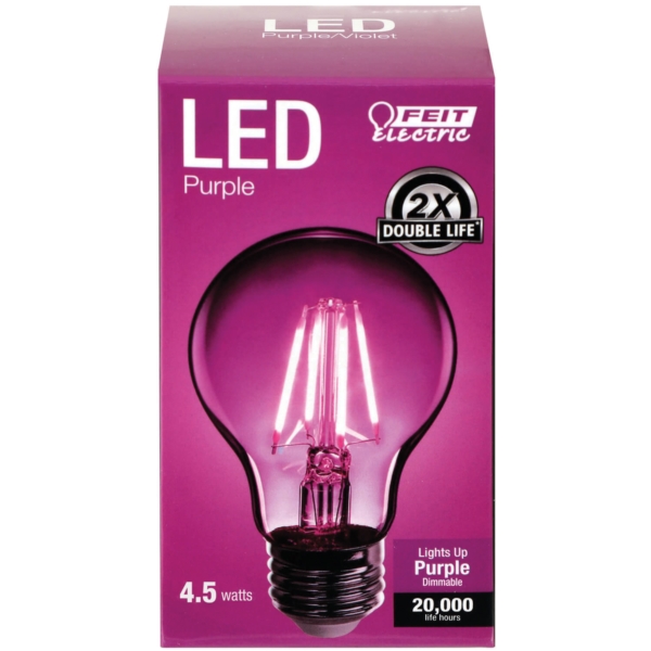 Feit Electric A19/TP/LED LED Bulb, 120 V, 450 Lumens, 4.5 W, A19 Lamp, 25 W Equivalent, E26 Lamp Base, Clear