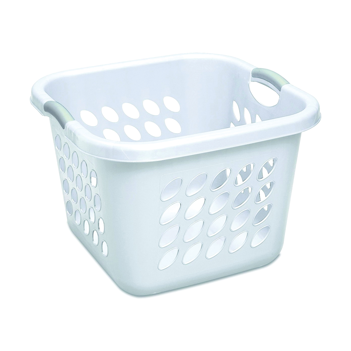 12178006 Laundry Basket, 1.5 bu Capacity, White, 1-Compartment