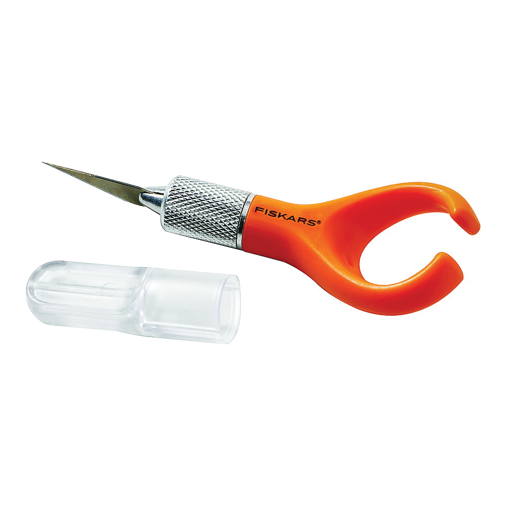 163050-1001 Fingertip Knife, Steel Blade, Plastic Handle, Finger Loop Handle, 4 in OAL