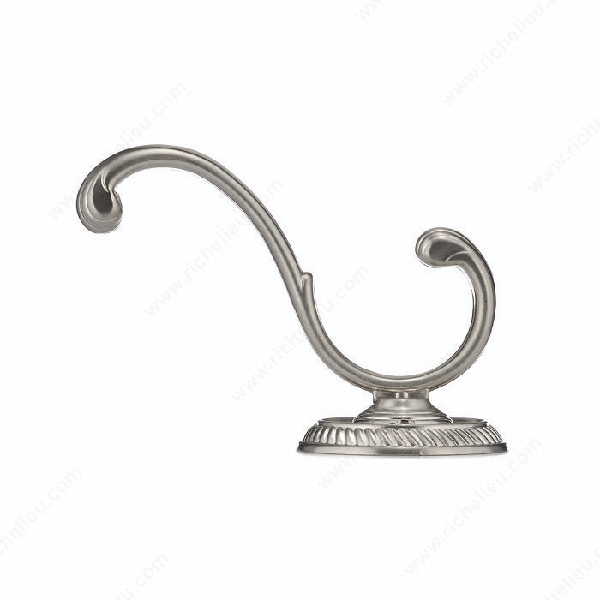 Classic Coat Hook, Onward, 2-Hook, Metal, Brushed Nickel - 4