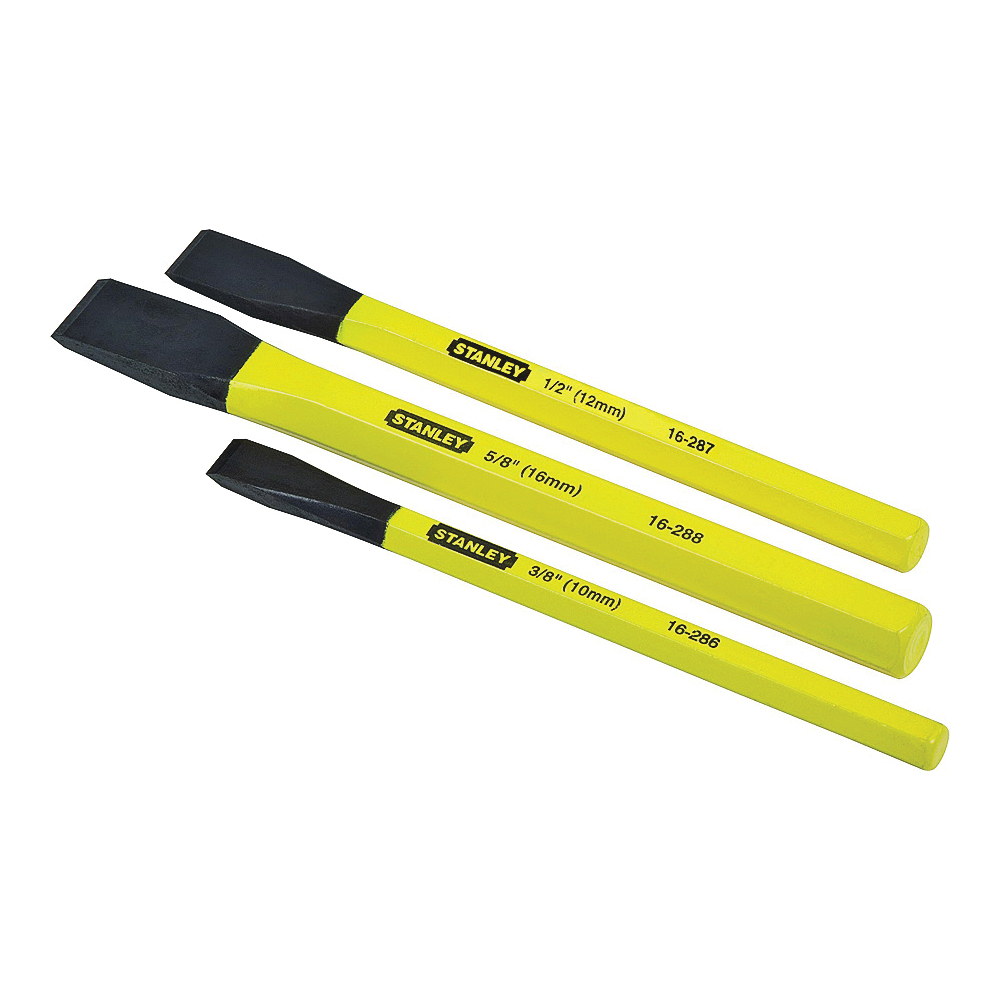 16-298 Cold Chisel Kit, 3-Piece, Powder-Coated, Yellow