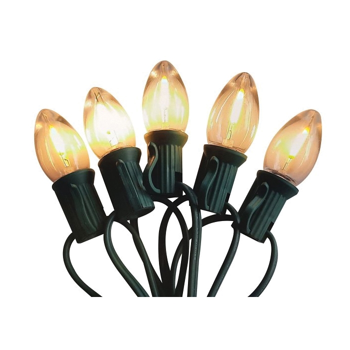 25718 LED Filament Retro Light Set, 25-Lamp, LED, Clear, 25000 hr Average Life, 25 ft L