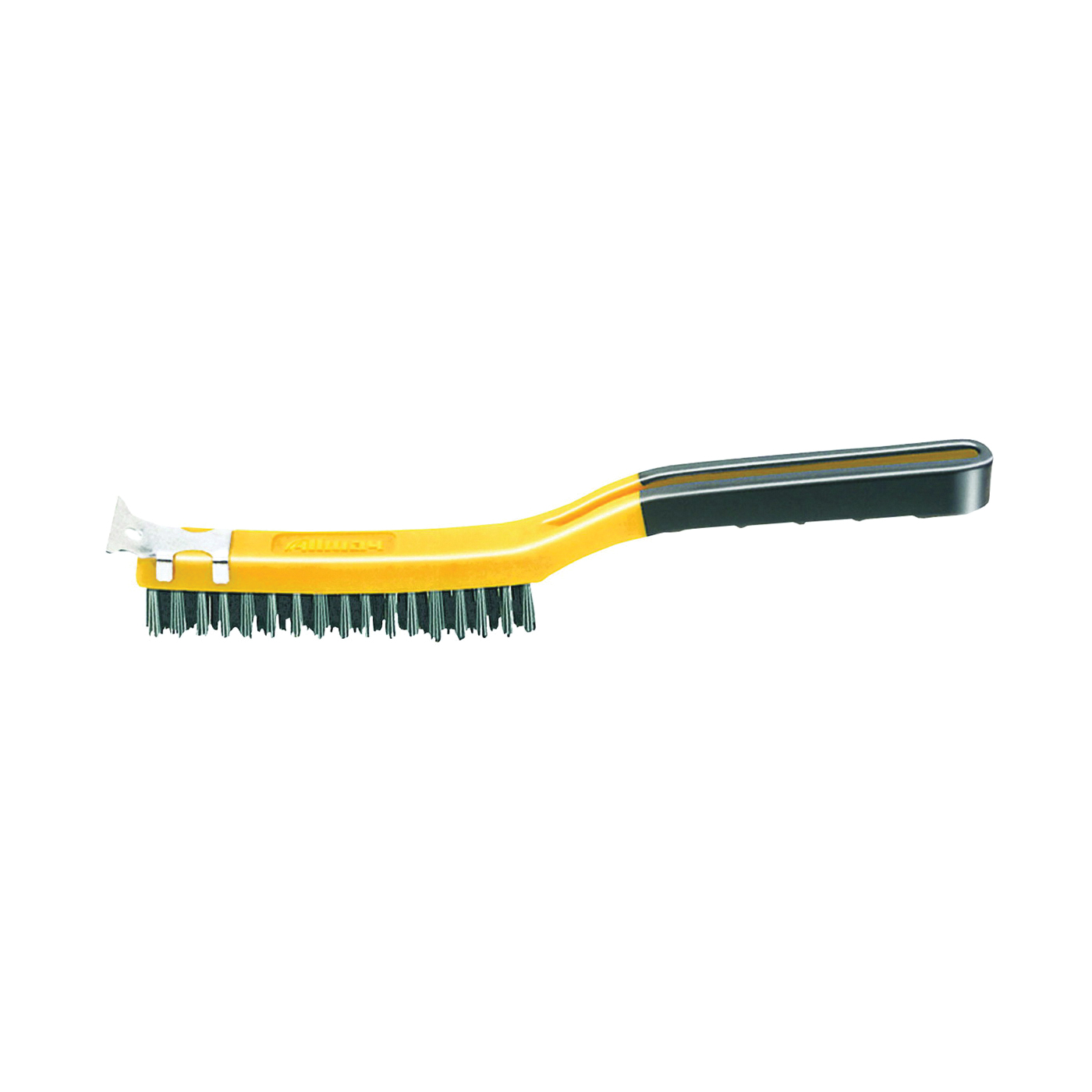SB319/SS Wire Brush with Scraper, Stainless Steel Bristle, 14 in OAL