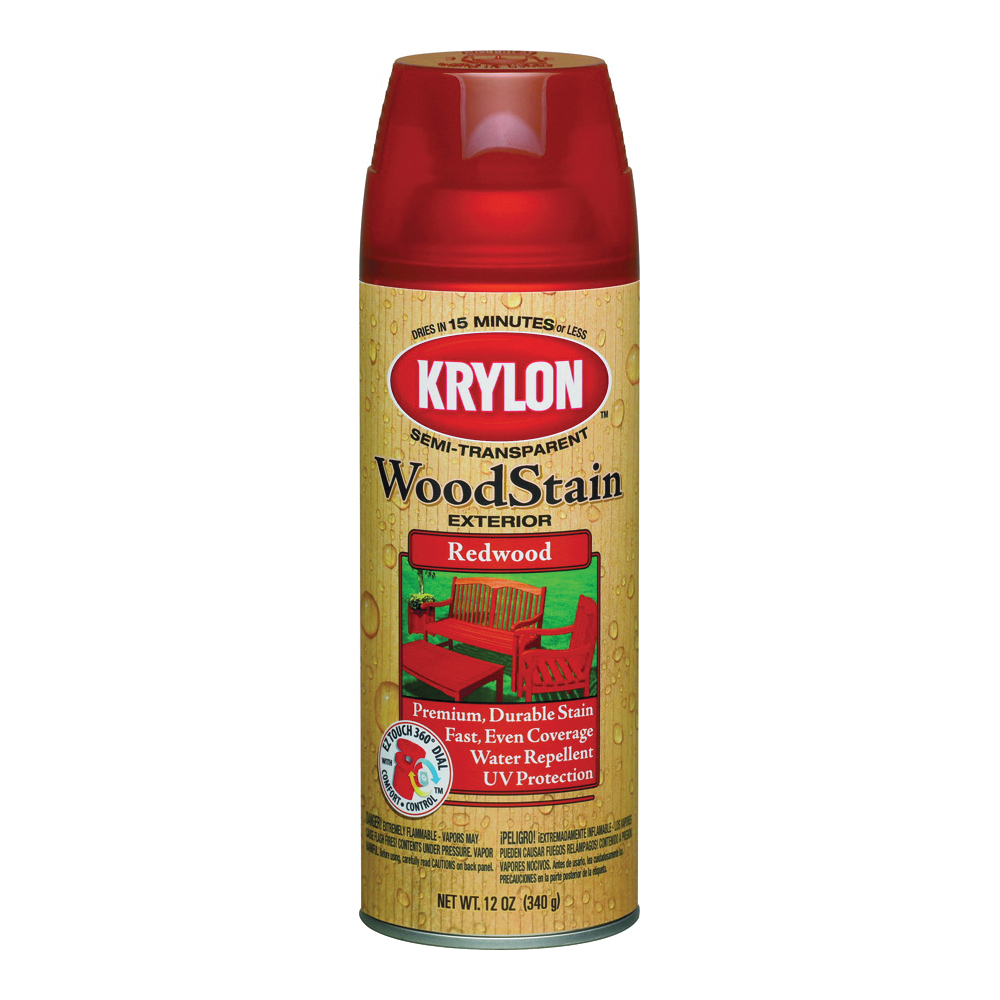 K03604000 Wood Stain, Redwood, Liquid, 12 oz, Aerosol Can
