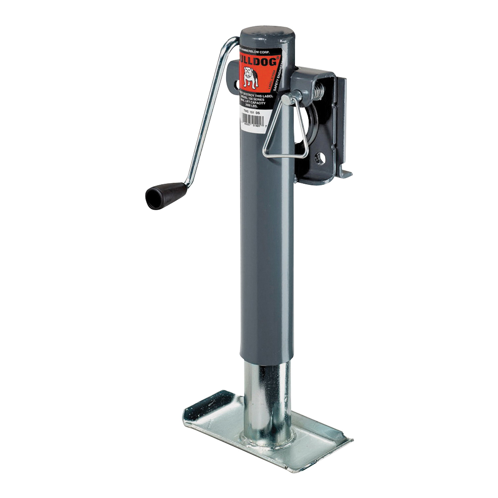 Bulldog 151101 Trailer Jack, 2000 lb Lifting, 1 ft 9 in Max Lift H, 27.3 in OAH, Steel